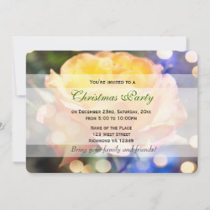 Gorgeous yellow rose flowers Christmas party Invitation