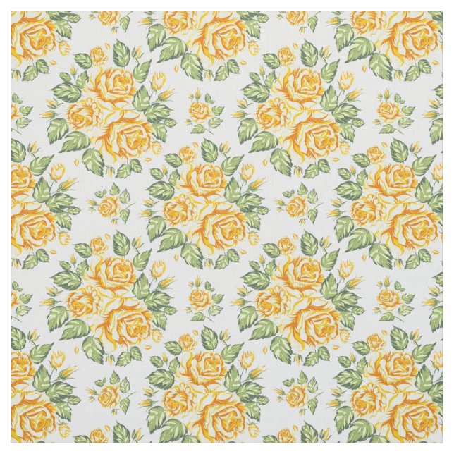 Gorgeous Yellow Roses Fabric (Swatch)
