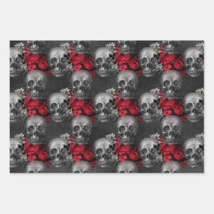 Gorgeously Gothic Skulls and Designs Wrapping Paper Sheet