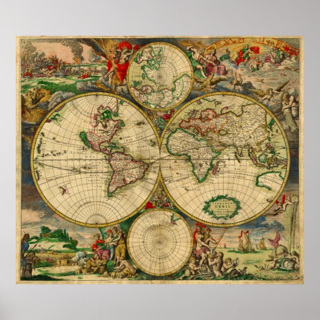 Gorgoeus Old World Map Poster (Front)