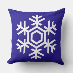 Gorgoeus Winter Blue White Snowflake Christmas Cushion