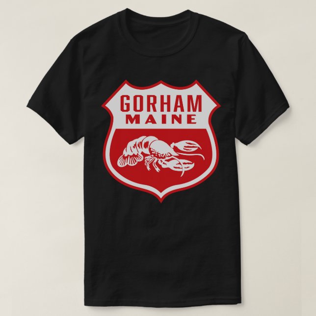 Gorham Maine Retro  Shield White T-Shirt (Design Front)