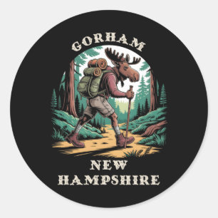 Gorham New Hampshire Nh Mountains Hiking Trail Moo Classic Round Sticker