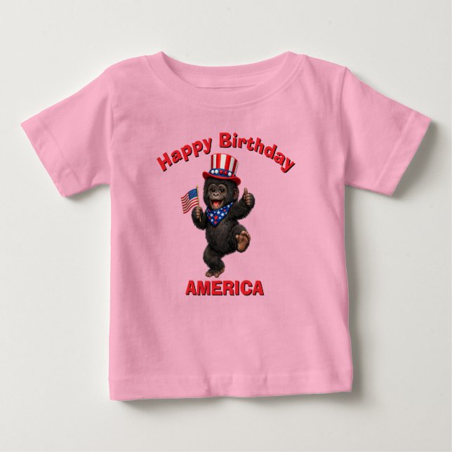 Gorilla (5w) Patriotic Kid T-Shirt (Front)