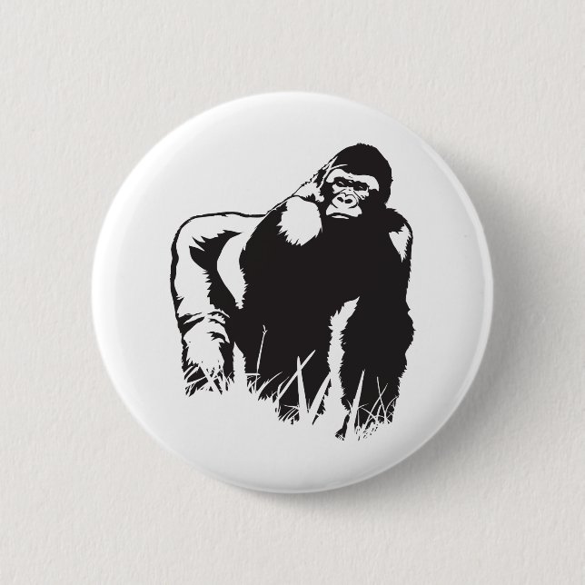 Gorilla 6 Cm Round Badge (Front)