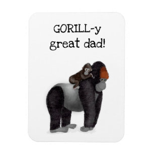 Gorilla and baby Father's Day card Magnet
