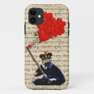Gorilla and heart balloons iPhone 11 case