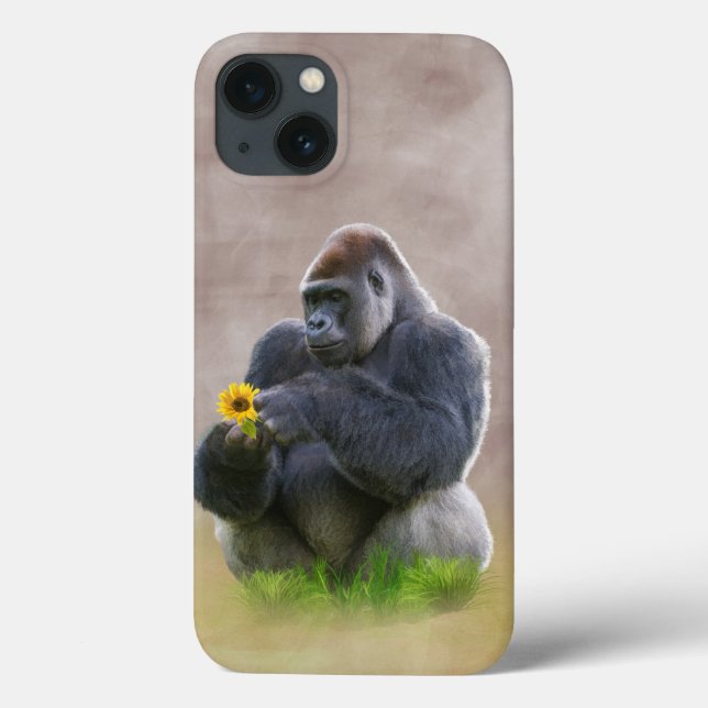 Gorilla and Yellow Daisy Case-Mate iPhone Case (Back)