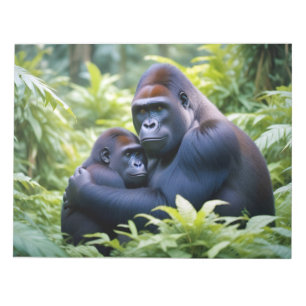 Gorilla Animal Nature Wildlife Affection Caring Notepad