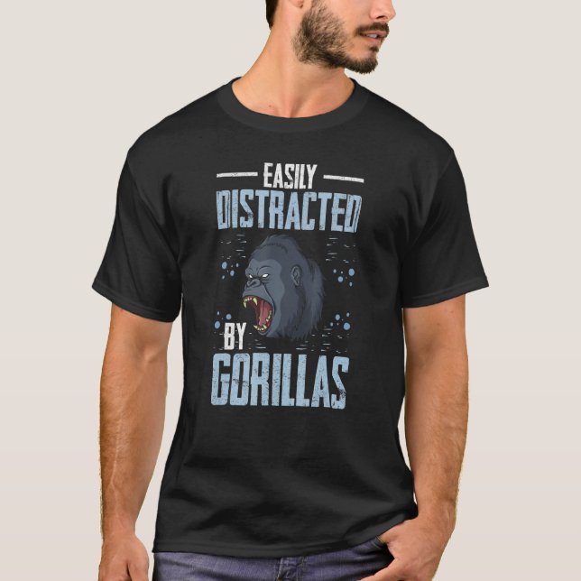 Gorilla Animal Quote Monkey Habitat Silverback Wes T-Shirt (Front)
