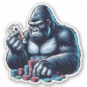 gorilla ape playing cards poker gambling casino 