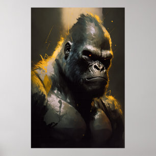 Gorilla Ape Portrait Animal Nature Wildlife Spirit Poster
