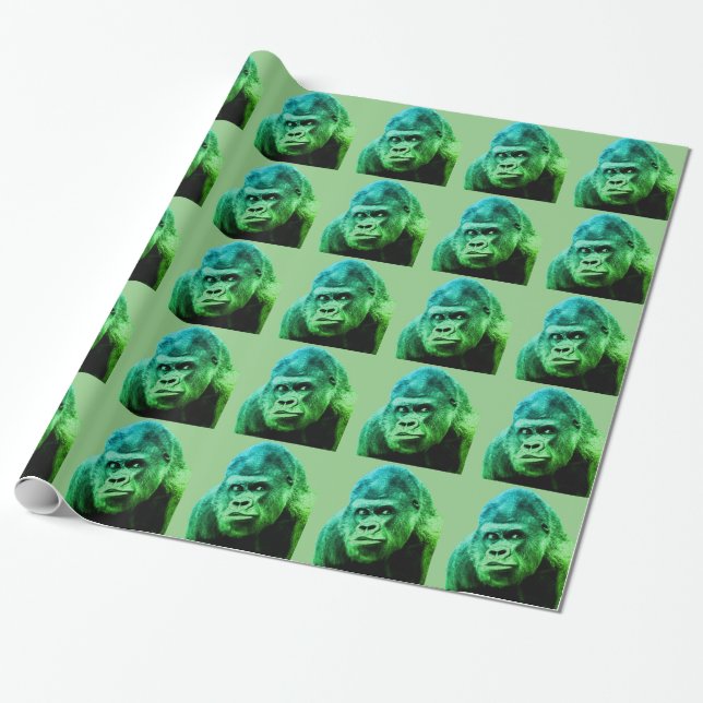 Gorilla Artwork Wrapping Paper (Unrolled)