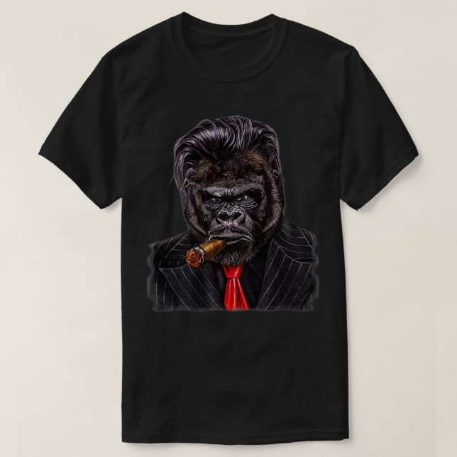 Gorilla as a Mob Boss  T-Shirt (Design Front)