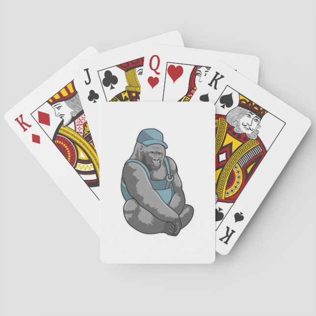 Gorilla as Craftsman with Wrench Playing Cards (Back)