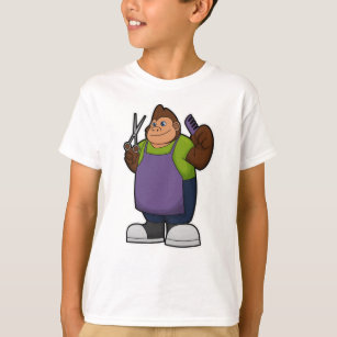 Gorilla as Hairdresser with Scissors & Comb T-Shirt