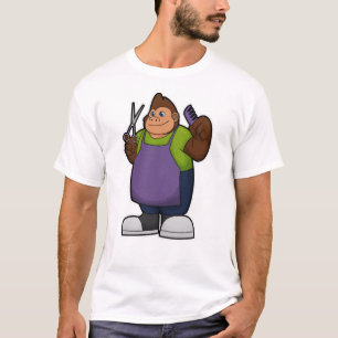 Gorilla as Hairdresser with Scissors & Comb T-Shirt