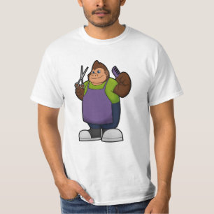 Gorilla as Hairdresser with Scissors & Comb T-Shirt