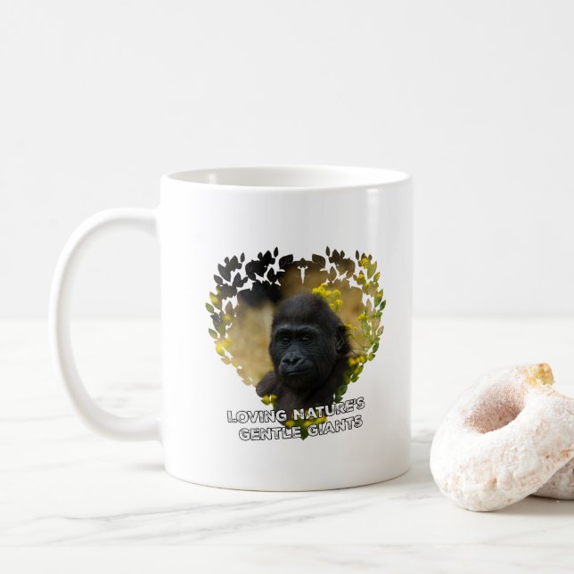 Gorilla Baby - Loving Nature's Gentle Giants Coffee Mug (With Donut)