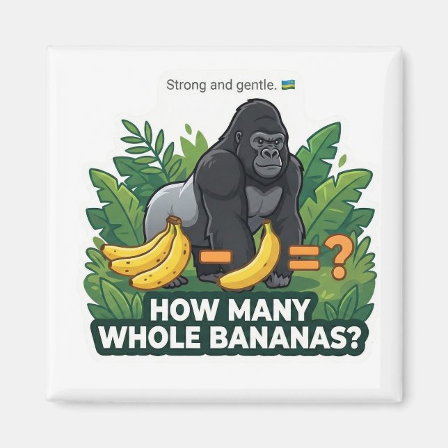 Gorilla Bananas Math Magnet (Front)