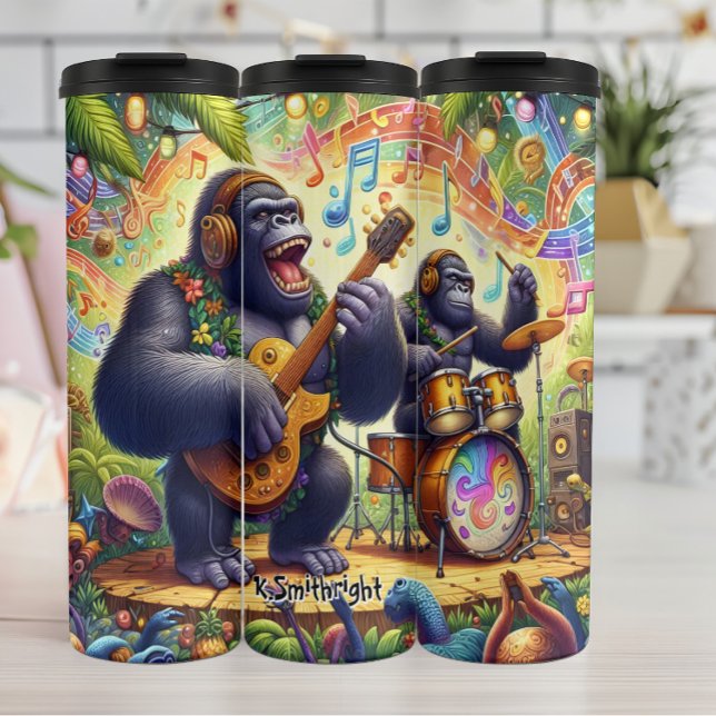 Gorilla Band in a Jungle Thermal Tumbler (Creator Uploaded)