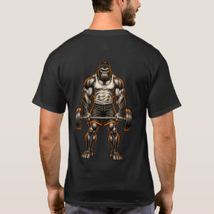 Gorilla Barbell Strongman Bodybuilding Gym Art T-Shirt