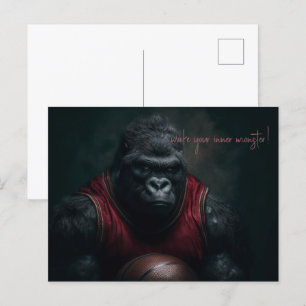 Gorilla Basketball Player Postcard