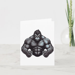 Gorilla Beast Bodybuilder Workout Gym Bodybuilding Card