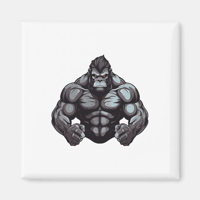Gorilla Beast Bodybuilder Workout Gym Bodybuilding Magnet (Front)