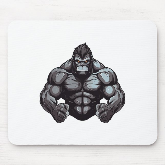 Gorilla Beast Bodybuilder Workout Gym Bodybuilding Mouse Pad (Front)