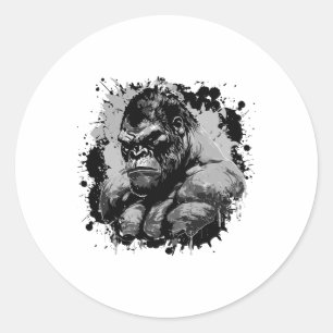 Gorilla Beast Muscles Workout Bodybuilding Boxing Classic Round Sticker