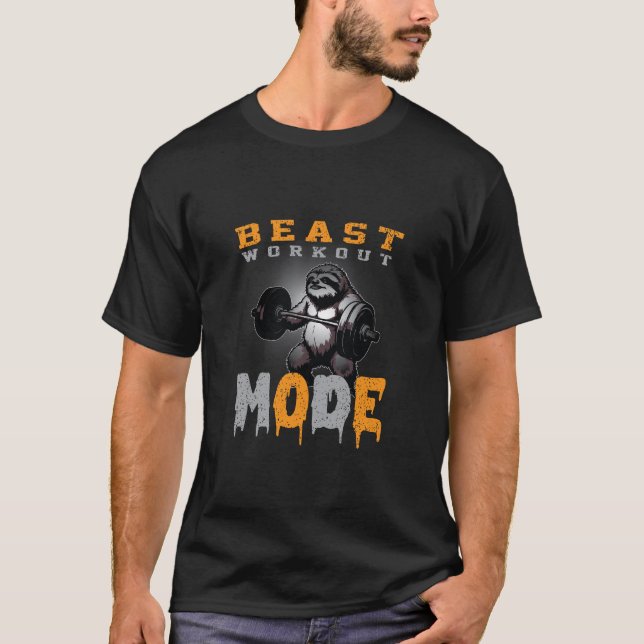 Gorilla Beast Workout Gym T Shirt Clothes Design (Front)