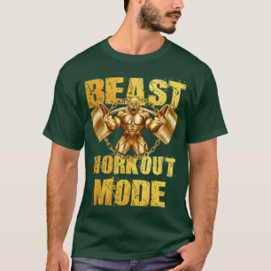 Gorilla Beast Workout Mode Gold Lifting Weights Gy T-Shirt