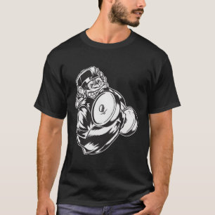 Gorilla Bicep Curl Weightlifting Powerlifting Fitn T-Shirt