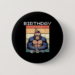 Gorilla Birthday Decorations Monkey Tag Vr Gamer 6 Cm Round Badge