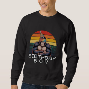 Gorilla Birthday Decorations Monkey Tag VR Gamer f Sweatshirt