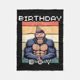 Gorilla Birthday Decorations Monkey Tag Vr Gamer Fleece Blanket