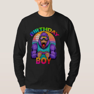 Gorilla Birthday Funny Gorilla Boys Adult Girl Fam T-Shirt