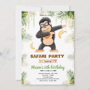 Gorilla birthday party invitation