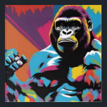 Gorilla Bodybuilder Lifter Pop Art Cartoon<br><div class="desc">Digital Computer Animal Art - College Pop Art - Wild Animal Computer Images</div>