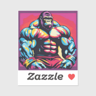 Gorilla Bodybuilder Lifter Pop Art Cartoon