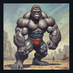 Gorilla Bodybuilder Pop Art Cartoon Drawing<br><div class="desc">Digital Computer Animal Art - College Pop Art - Wild Animal Computer Images</div>