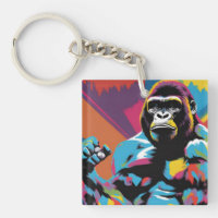 Gorilla Bodybuilder Weight Lifter Pop Art Cartoon