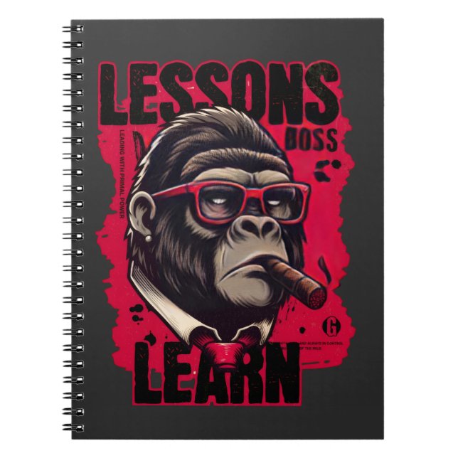 Gorilla Boss Lessons Learn Spiral Notebook  (Front)