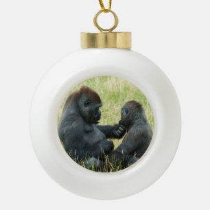 Gorilla Brother's Forever Ceramic Ball Christmas Ornament