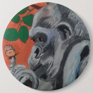 Gorilla & butterfly button
