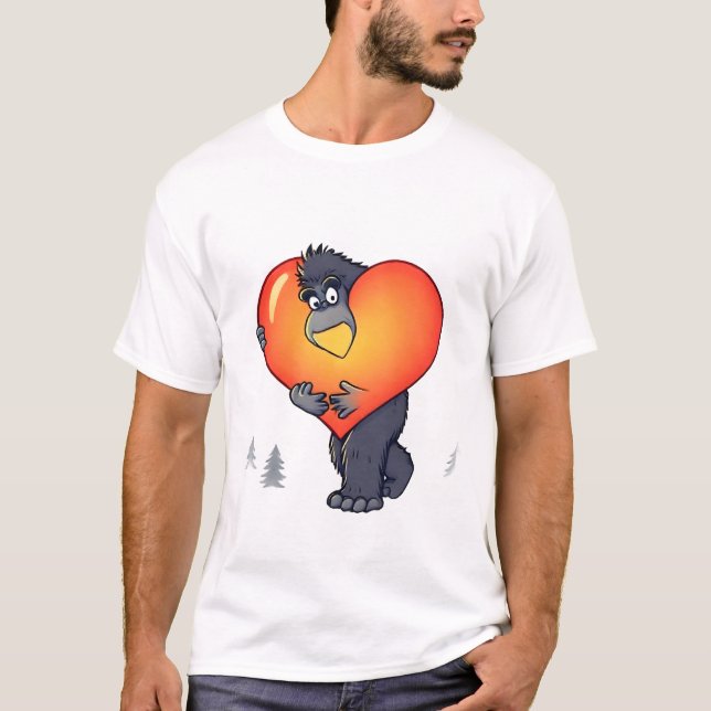 Gorilla Carrying a Giant Heart T-Shirt (Front)