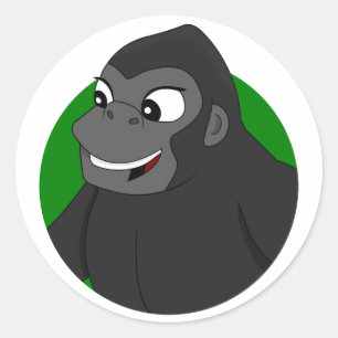 Gorilla Cartoon Classic Round Sticker
