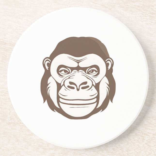 Gorilla Cartoon Drawing Coaster (Front)
