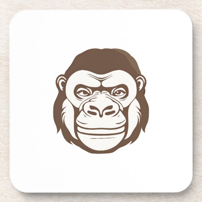 Gorilla Cartoon Drawing Coaster (Front)